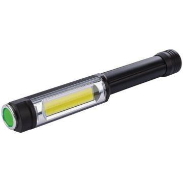 Draper 90100 COB LED Aluminium Worklight - 5W - 400 Lumens - 3 x AA Batteries Supplied