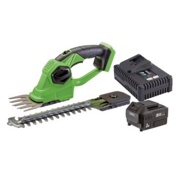 Draper 94594 D20 20V 2-in-1 Grass and Hedge Trimmer with Battery and Fast Charger