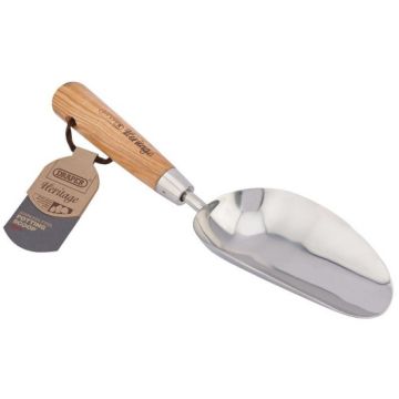 Draper 99024 Heritage Stainless Steel Hand Potting Scoop with Ash Handle