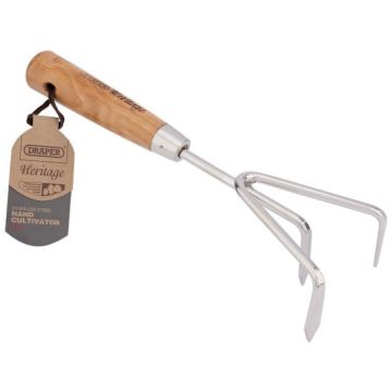 Draper 99026 Heritage Stainless Steel Hand Cultivator with Ash Handle