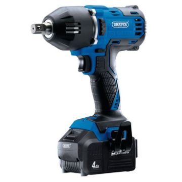 Draper 99251 D20 20V Brushless Mid-Torque Impact Wrench 1/2" Square Drive 400Nm 2 x 4.0Ah Batteries 1 x Charger