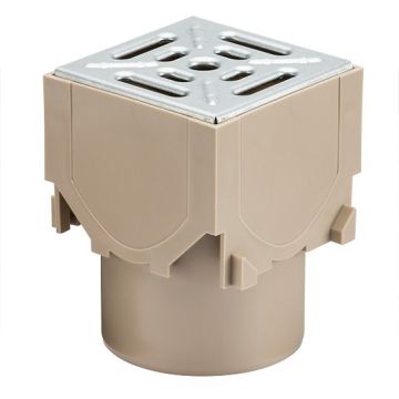 ACO Corner Unit with Galvanised Steel Grating and Vertical Outlet
