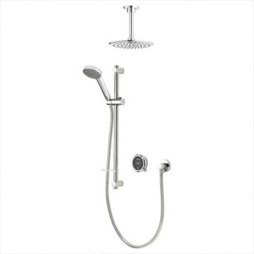 Aqualisa QZST.A1.BV.DVF.20 Hp/Combi Quartz Touch Smart Diverter with Concealed Adjustable Shower & Fixed Ceiling Head