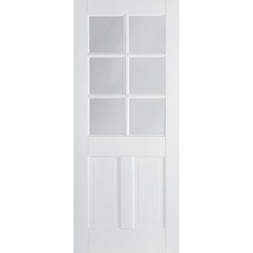 LPD White Primed Canterbury 6 Light Clear Glazed Internal Door
