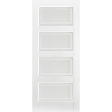 LPD White Primed Contemporary 4 Light Silkscreen Glazed Internal Door