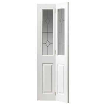 JB Kind Canterbury 2 Light Glazed White Moulded Internal Bi-Fold Door -  6'6" x 2'6" x 1.3/8"