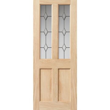JB Kind Churnet Oak 2 Light Unfinished Internal Door