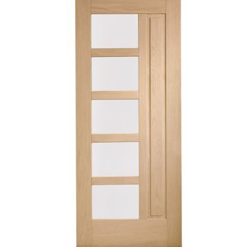 XL 2'9" Oak M&T Lucca Obscure Glass Ext Door