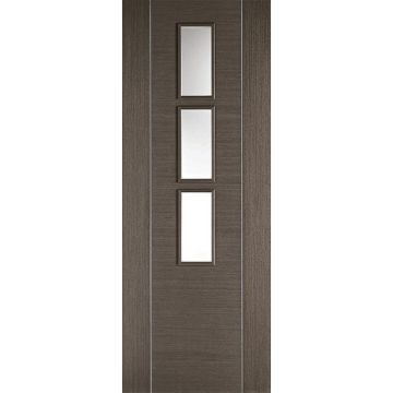 LPD Alcaraz Chocolate Grey 3 Light Clear Glazed Internal Door (1)