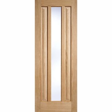 LPD Kilburn 1 Light Clear Glass Oak Unfinished Internal Door