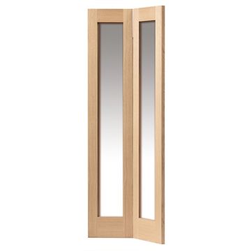 JB Kind Fuji Oak Bi-Fold Unfinished Internal Door - 6'6" x 2'6" x 1.3/8"