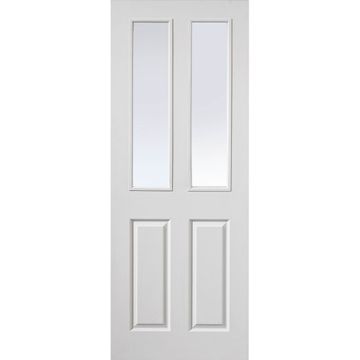 JB Kind Canterbury 2 Light Glazed White Moulded Internal Door