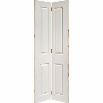 LPD 4 Panel Textured Bi-Fold White Moulded Internal Door - 6'6" x 2'6" x 1.3/8"