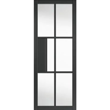 JBK Civic Clear Glass Urban Black Pre-Finished Internal Door (1)