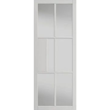 JBK Civic Clear Glass Urban White Pre-Fin Internal Door