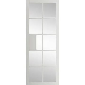 JBK Plaza Clear Glass Urban White Pre-Fin Internal Door