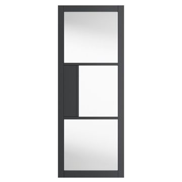 JB Kind Cosmo Clear Glass Urban Grey Laminate Pre-Finished Internal Door