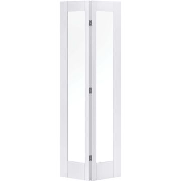 LPD Pattern 10 1L Clear Bi-Fold W/Primed Int Door