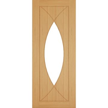 Deanta Amalfi 1 Light Clear Glass Oak Veneer Pre-Finished Internal Door