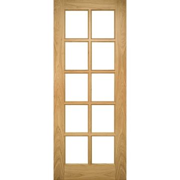 Deanta Bristol 10 Light Clear Bevel Glass Oak Veneer Unfinished Internal Door