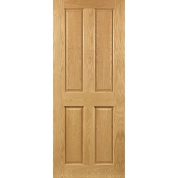 Deanta Bury 4 Panel Oak Veneer Pre-Finished Internal Door