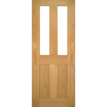 Deanta Eton 2 Light (Shaker) Clear Glass Oak Veneer Unfinished Internal Door