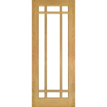 Deanta Kerry 9 Light Clear Bevel Glass Oak Veneer Unfinished Internal Door