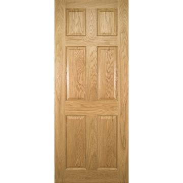Deanta Oxford 6 Panel Oak Veneer Pre-Finished Internal Door