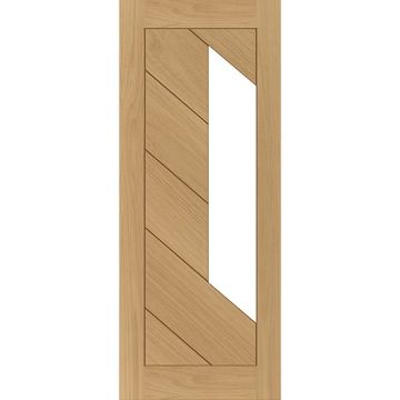 Deanta Torino 1 Light Clear Glass Oak Veneer Pre-Finished Internal Door