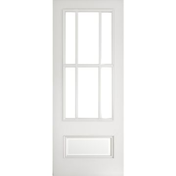 Deanta Canturbury 6 Light Clear Bevelled Glass White Primed Internal Door