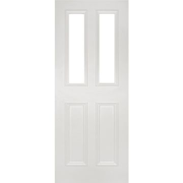 Deanta Rochester 2 Light Clear Glass White Primed Internal Door