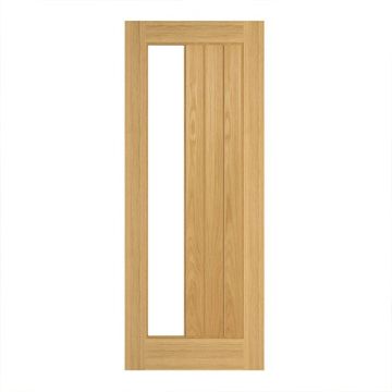 Deanta Ely 1SL Clear Glass Oak Veneer Pre-Finished Internal Door (1)