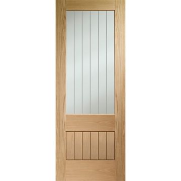 XL Joinery Suffolk Essential 2XG Clear Etched Oak Veneer Unfinished Internal Door