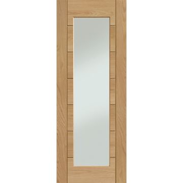XL Joinery Palermo Essential 1 Light Clear Oak Veneer Unfinished Internal Door