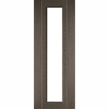 LPD Alcaraz Long Light Clear Chocolate Grey Internal Veneer Pre-Finished Door
