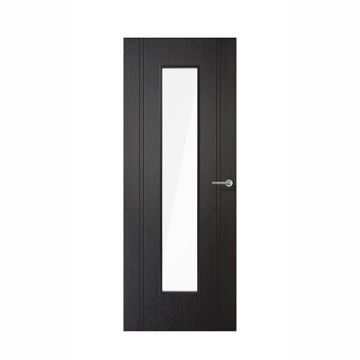 LPD Monaco 1 Light Clear Glass Black Laminate Pre-Finished Internal Door