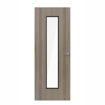 LPD Monaco 1 Light Clear Glass Light Grey Laminate Pre-Finished Internal Door