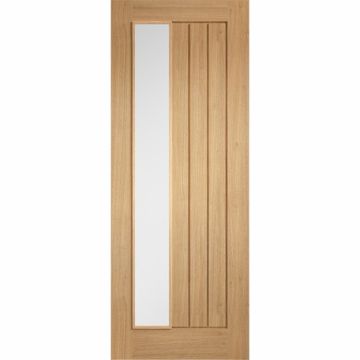 LPD Mexicano 1 Light Clear Off-Set Oak Veneer Pre-Finished Internal Door