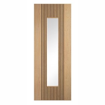 LPD Sydney 1 Light Clear Glass Oak Veneer Pre-Finished Internal Door