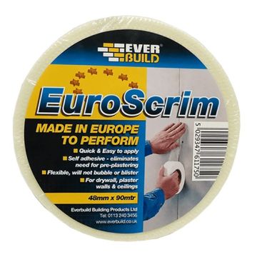 EverBuild EuroScrim Plastering Joint Tape Roll - 90 Meters x 100mm