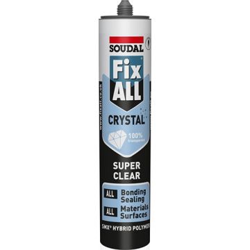 Soudal Fix-ALL 100% Crystal Clear Sealant & Adhesive - 290ml Cartridge