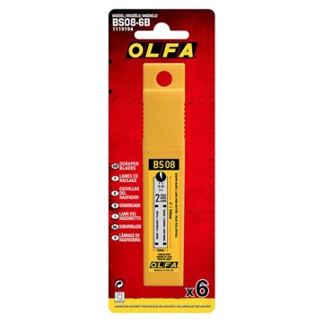Olfa BS08-6B 4" Heavy Duty Scraper Blades (Packet of 6)