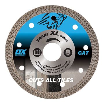 OX CAT-125 “Cuts all tiles” Diamond Blade