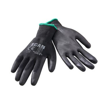 Scan Black PU Gloves - pack of 5