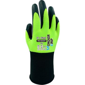 Wondergrip WG-1855HY U-Feel Gloves - Hi-Viz High Dexterity Touchscreen Compatible