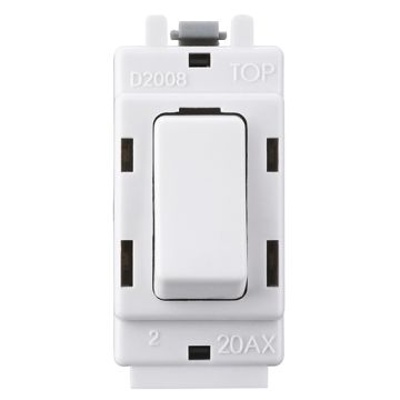 BG Nexus Grid Switch 20 Amp Double Pole - White (1)