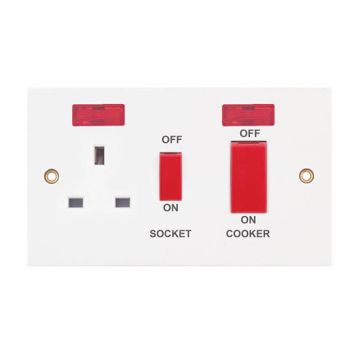 LGA LG53N Cooker Unit with 13 amp Switched with Neons (Red Rockers)
