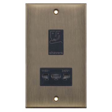 LGA Selectric DSL632 Antique Brass, Black Insert Dual Voltage Shaver Unit