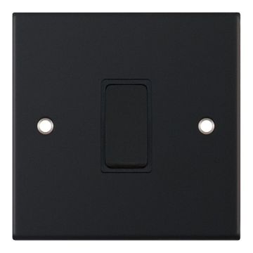 LGA Selectric DSL11-07 Matt Black, Black Insert 1 Gang Intermediate Switch