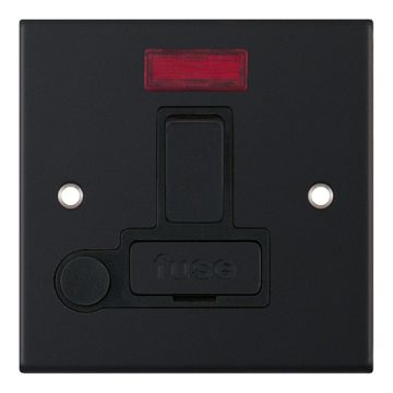 LGA Selectric DSL11-30 Matt Black with Black Insert Switched Fused Connection Unit with Neon and Flex Outlet